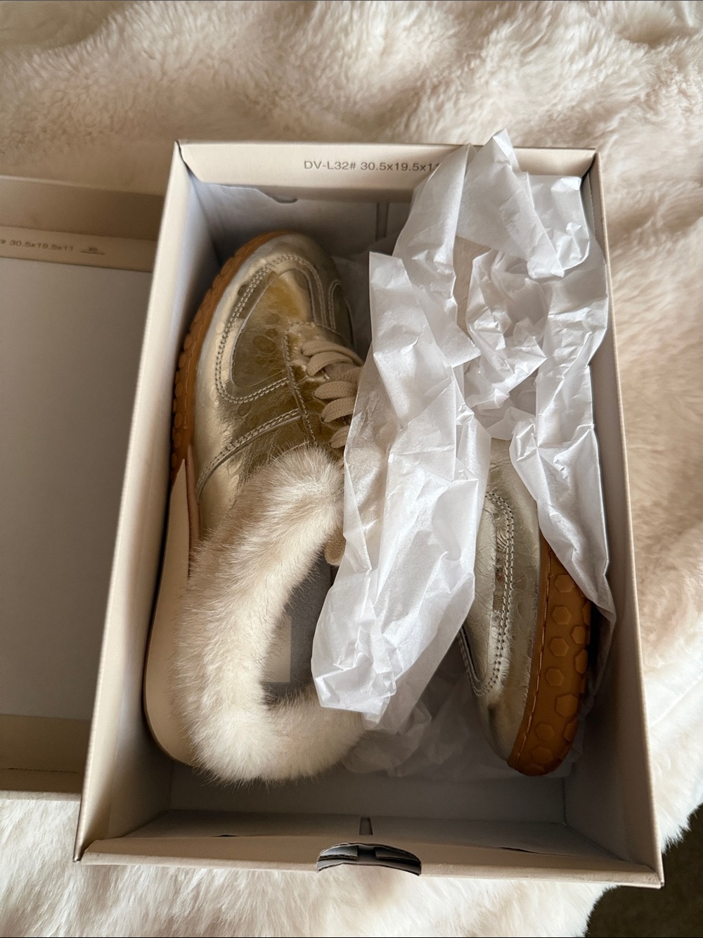 Dolce Vita sneakers mules. Color gold with soft plush. Brand new.